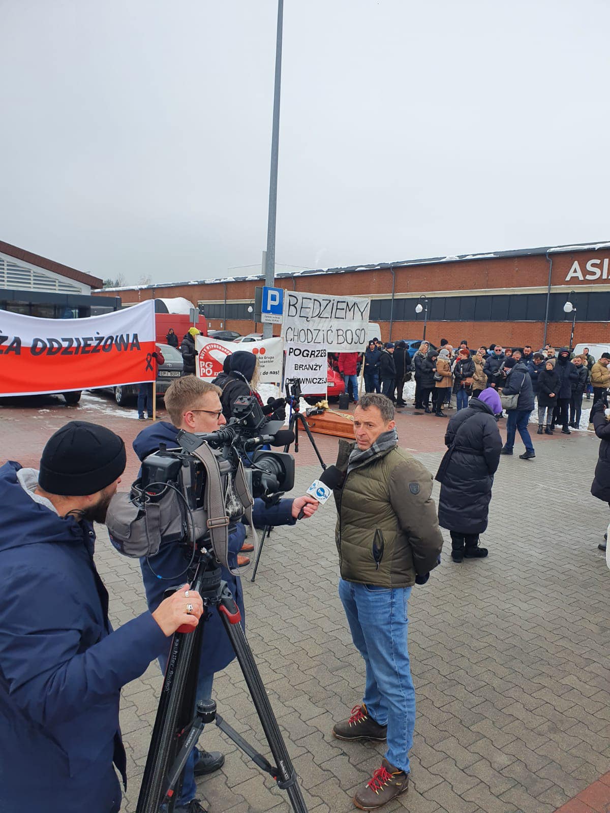 protest branży obuwniczej w Rzgowie